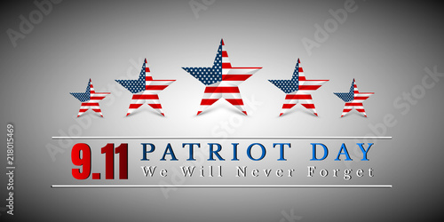 Patriot Day of USA with star in national flag colors american flag