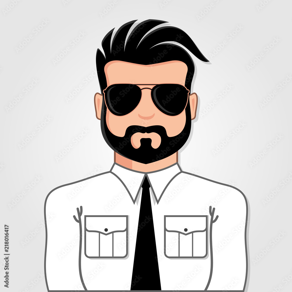 Man Cartoon portrait with glasses. Vector illustration. Man Cartoon portrait with glasses. Vector illustration.