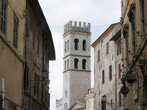 Assisi,Italy-July 28, 2018: Street view in Assisi 