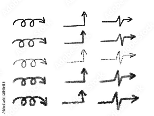 Hand drawn arrows. Vector hand drawn arrows set isolated on white. EPS 10
