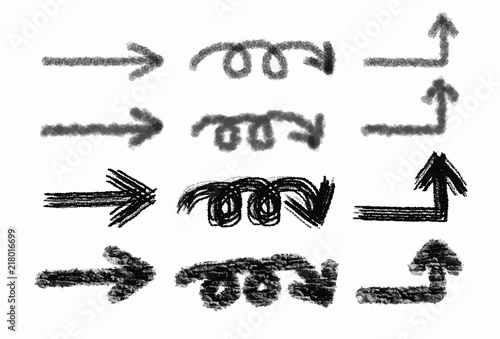 Hand drawn arrows. Vector hand drawn arrows set isolated on white. EPS 10