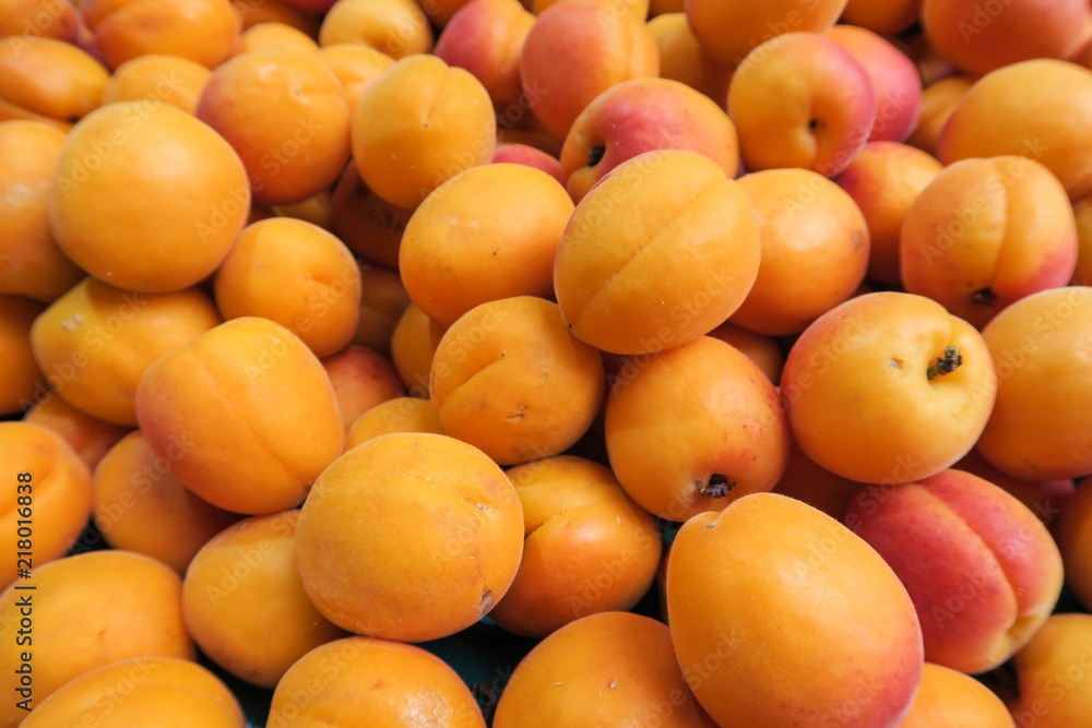 Close up Apricots, fresh fruit apricots, healthy fruit.