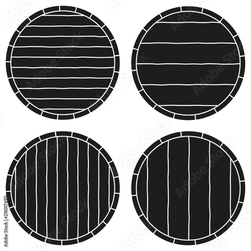 Black and white copyspace on barrel silhouette set