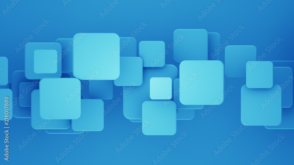 Overlapping blue squares 3D render abstract background Overlapping blue squares 3D render abstract background