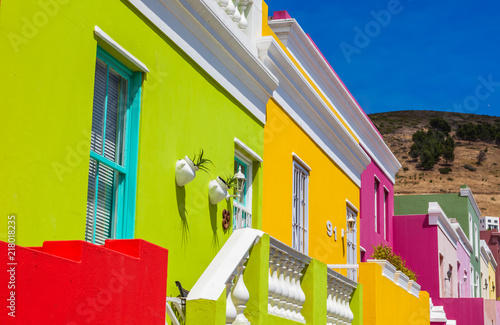 Facades coloré du quartier de Bo-Kaap à Cape Town