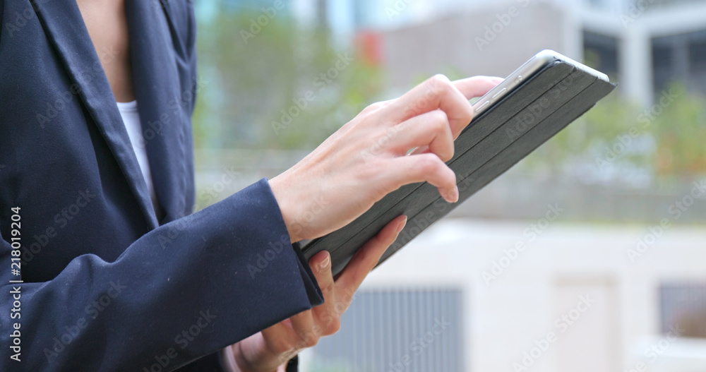 custom made wallpaper toronto digitalBusinesswoman use of tablet computer