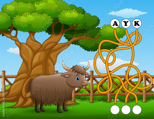 Game yak maze find way to the word
