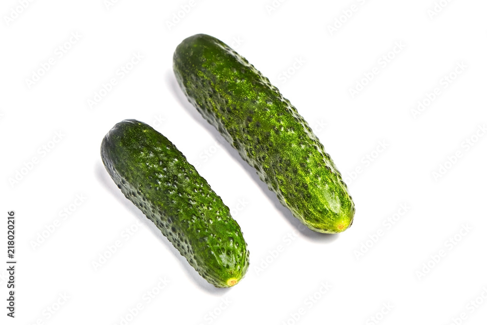 Two Cucumbers isolated on white background Two Cucumbers isolated on white background
