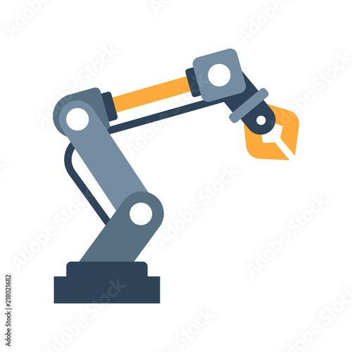 Robot arm flat illustration