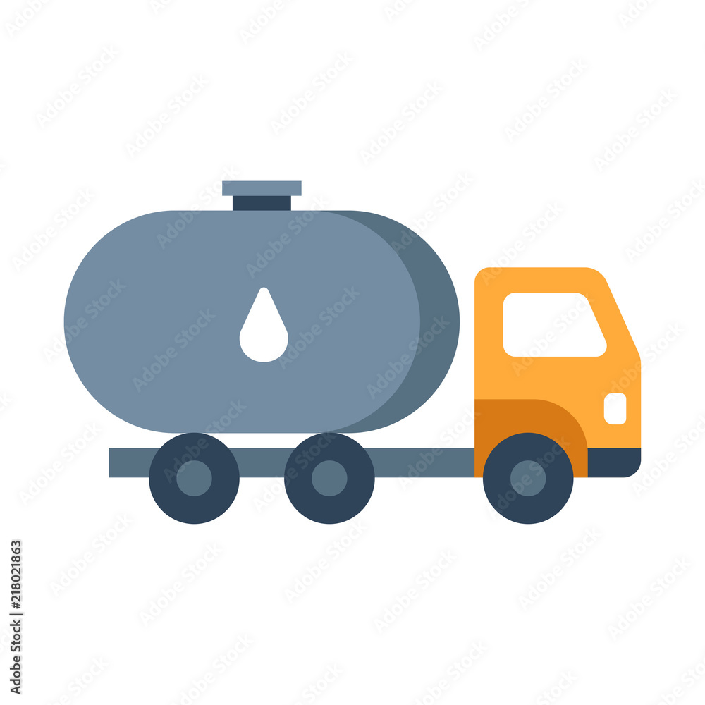 Fuel truck flat illustration Fuel truck flat illustration