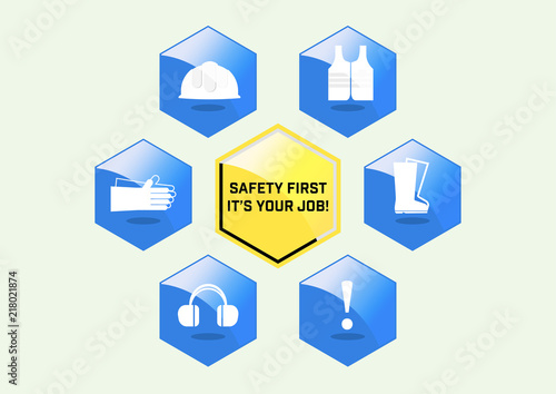 Illustration vector, Site safety sign