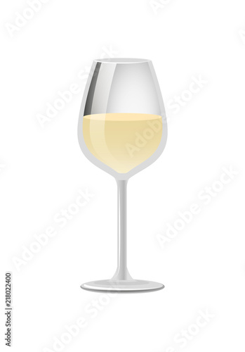 Glass of Elite White Wine Classical Alcohol Drink