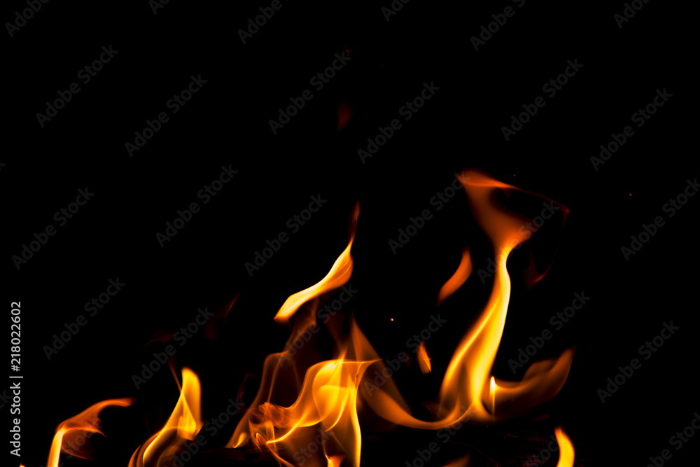 Fototapeta premium Abstract fire on black background