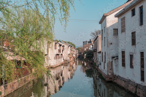 Canal in chinese water town, historical part of city