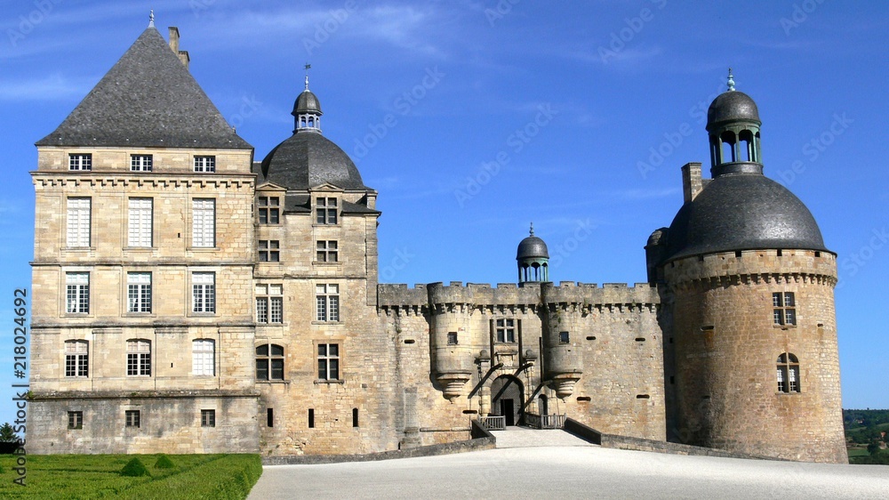 Castle of Hautefort in the Dordogne, France

