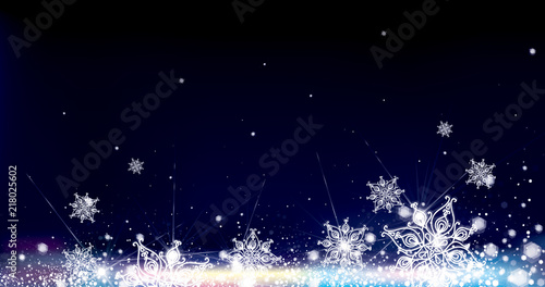 Vector winter,  blue, snowflakes background. Christmas background.