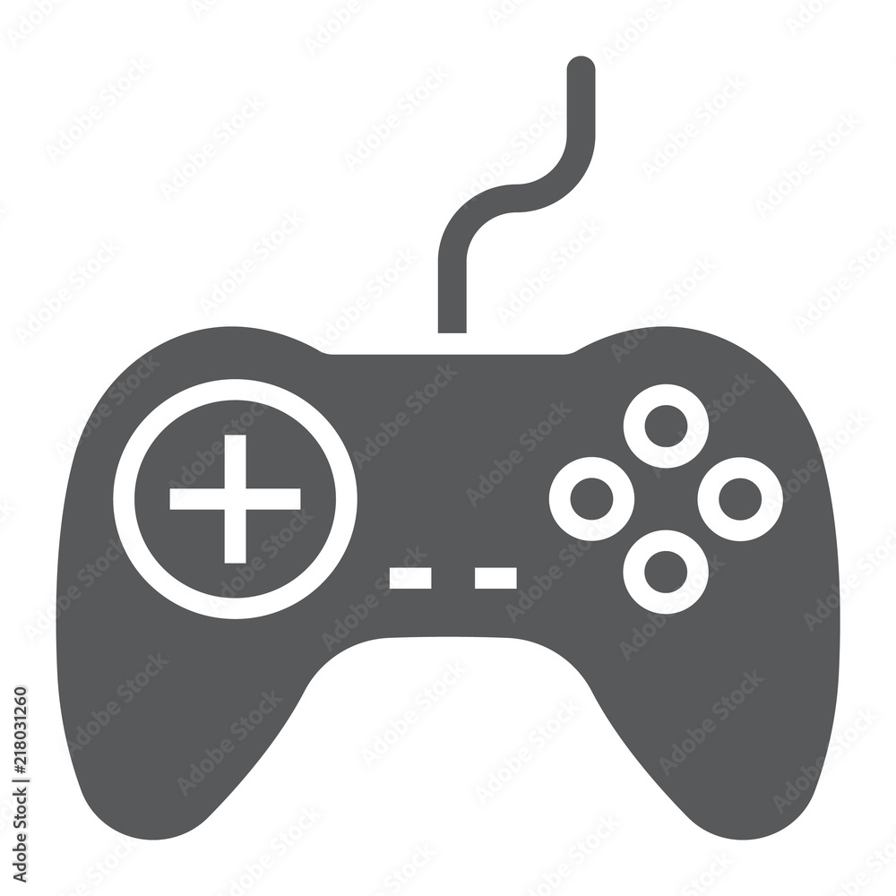 Gamepad glyph icon, electronic and device, game controller sign, vector graphics, a solid pattern on a white background, eps 10. Gamepad glyph icon, electronic and device, game controller sign, vector graphics, a solid pattern on a white background, eps 10.
