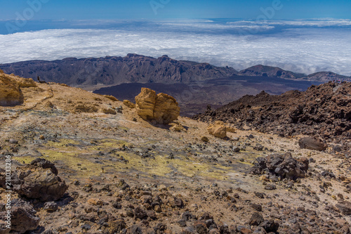 Schwefelfelder am Pico del Teide auf Teneriffa