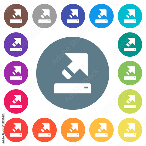 Export flat white icons on round color backgrounds
