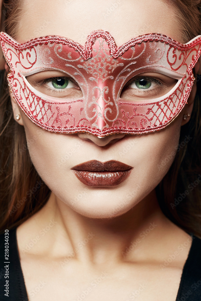 Beauty make-up model girl in Mask