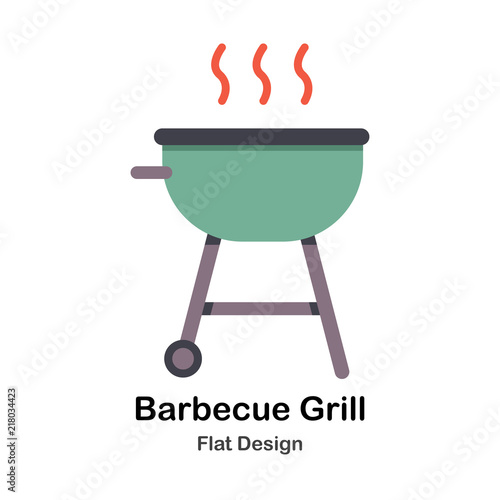 Barbecue Grill Flat Illustration