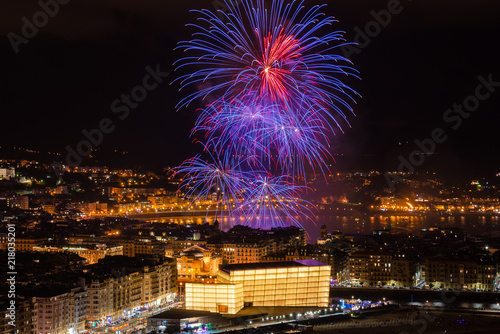 Fireworks in Donostia-San Sebastian, Gipuzkoa, Spain