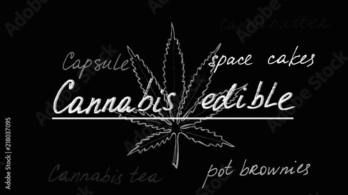 Cannabis edible.	Animation on marijuana. photo