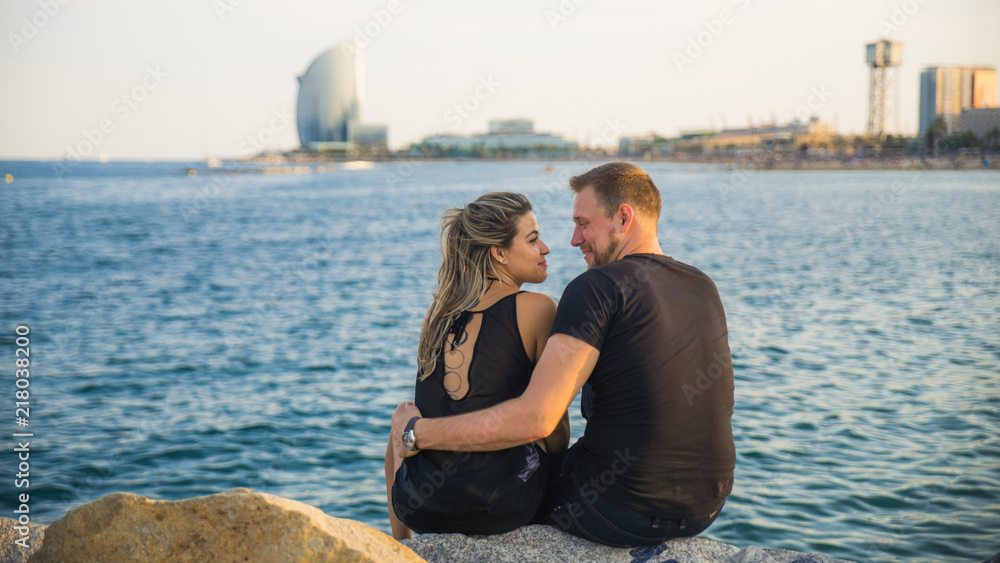Romantic couple by the sea Romantic couple by the sea