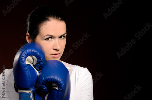 Girl in boxing gloves © cheese78