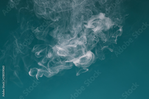 white smoke on a blue background
