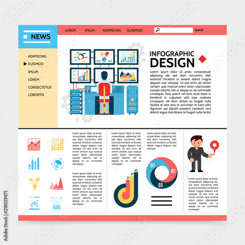 Flat Business Infographic Website Template