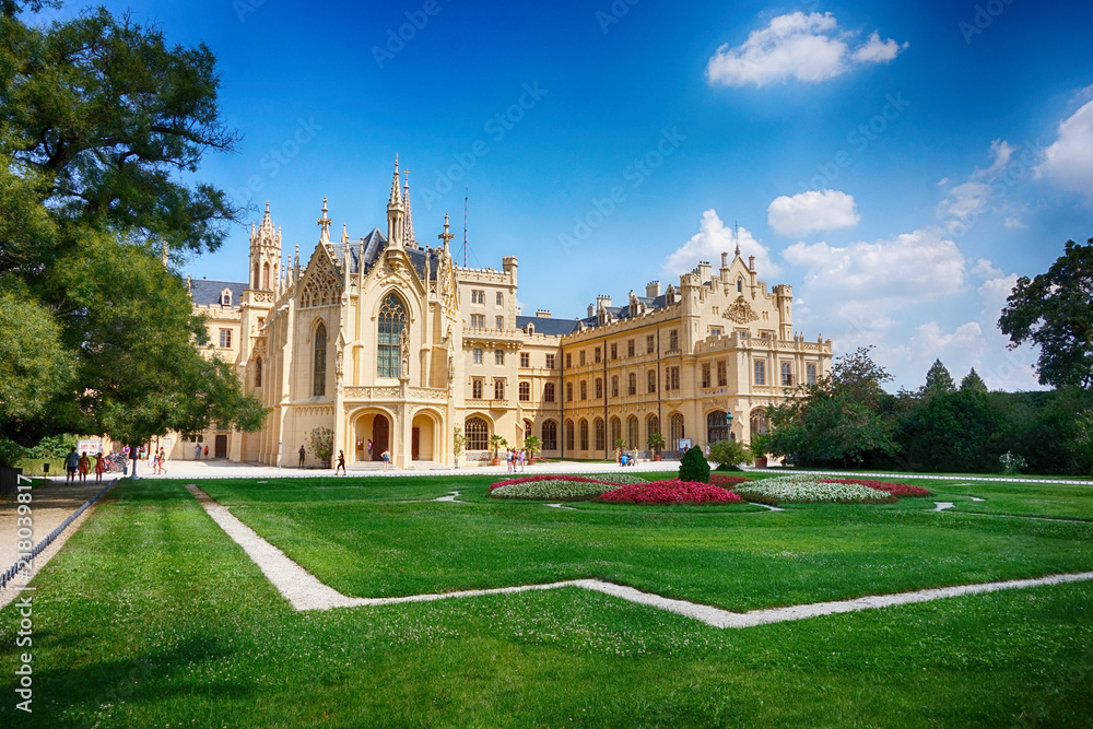 Lednice castle in the summer Lednice castle in the summer