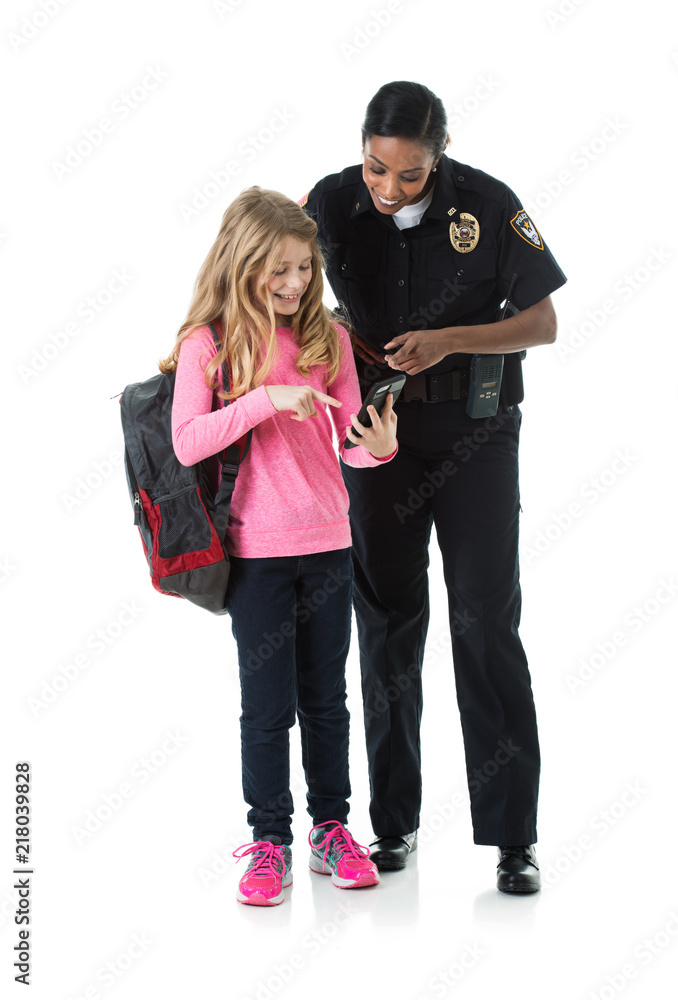 Police: Policewoman And Child Discuss Online Safety Police: Policewoman And Child Discuss Online Safety