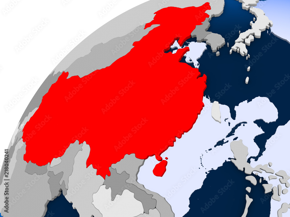 Naklejka premium Map of China in red
