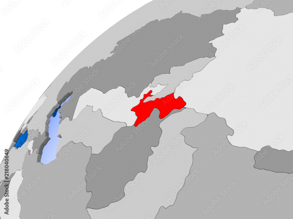 Fototapeta premium Map of Tajikistan in red
