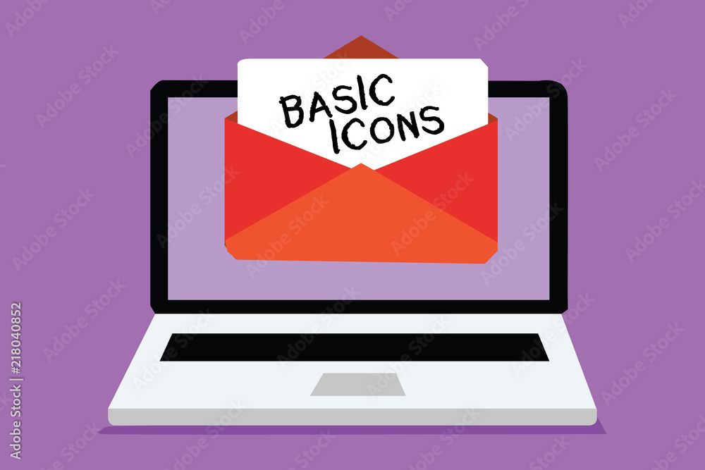 Word writing text Basic Icons. Business concept for pictogram or ideogram displayed on a computer screen or phone Computer receiving email important message envelope with paper virtual. Word writing text Basic Icons. Business concept for pictogram or ideogram displayed on a computer screen or phone Computer receiving email important message envelope with paper virtual.