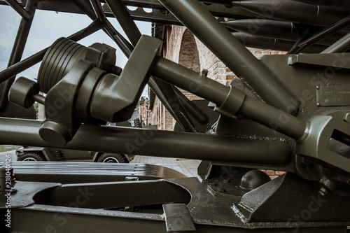 Obraz na płótnie Details of the old Soviet military machine. In the park of the exhibits of military equipment w salonie