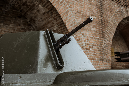 Details of the old Soviet military machine. In the park of the exhibits of military equipment