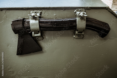 Texture of a Soviet military machine. In the park the museum of military equipment