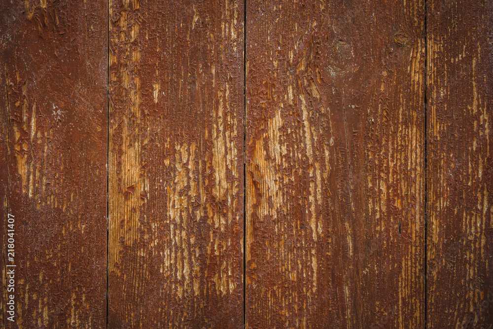 Old weathered vintage rustic wood background texture with scratched paint - obrazy, fototapety, plakaty 