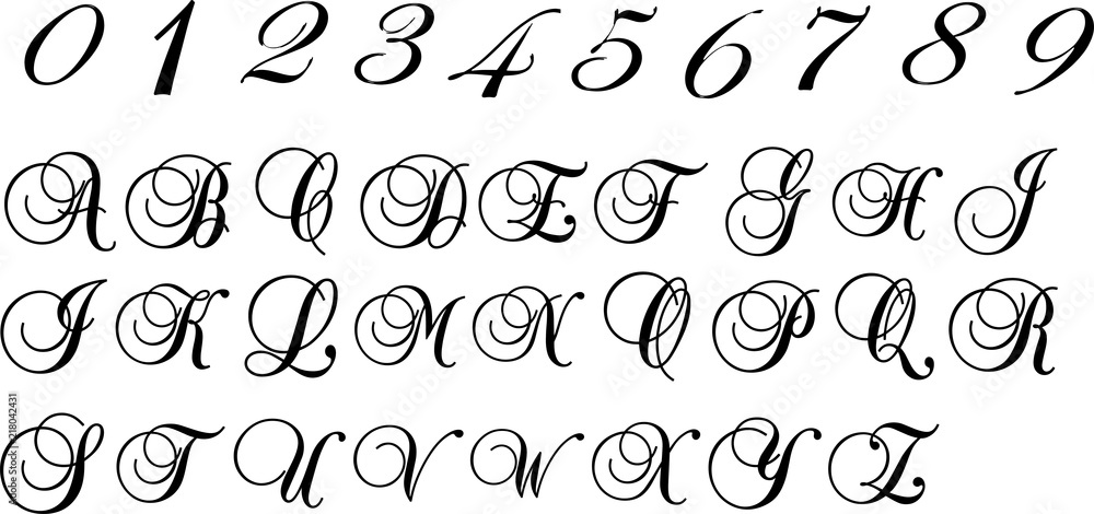 数字とアルファベットのシルエット Stock ベクター Adobe Stock 数字とアルファベットのシルエット Stock ベクター Adobe Stock