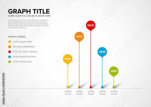 Vector column vertical graph template