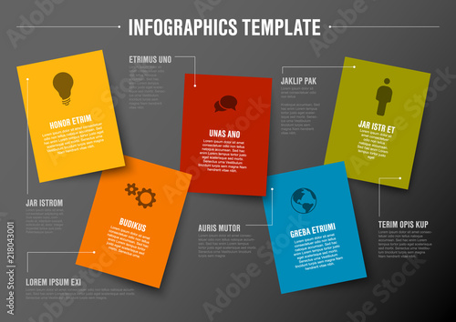 Vector Minimalist colorful Infographic template