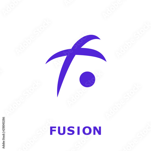 Fusion Cryptocurrency Coin Sign Isolated