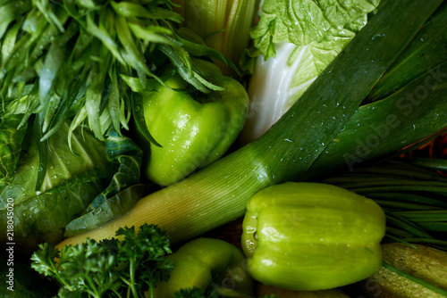 Green vegetables food background as a healthy eating concept.