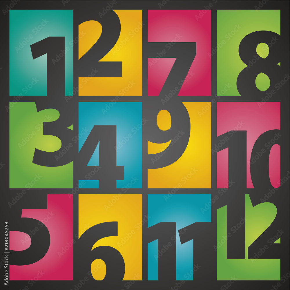 Calendar color moths numbers black background Calendar color moths numbers black background