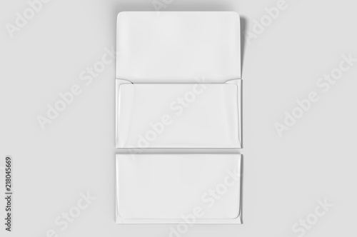 Blank white realistic remittance envelope mock up. 