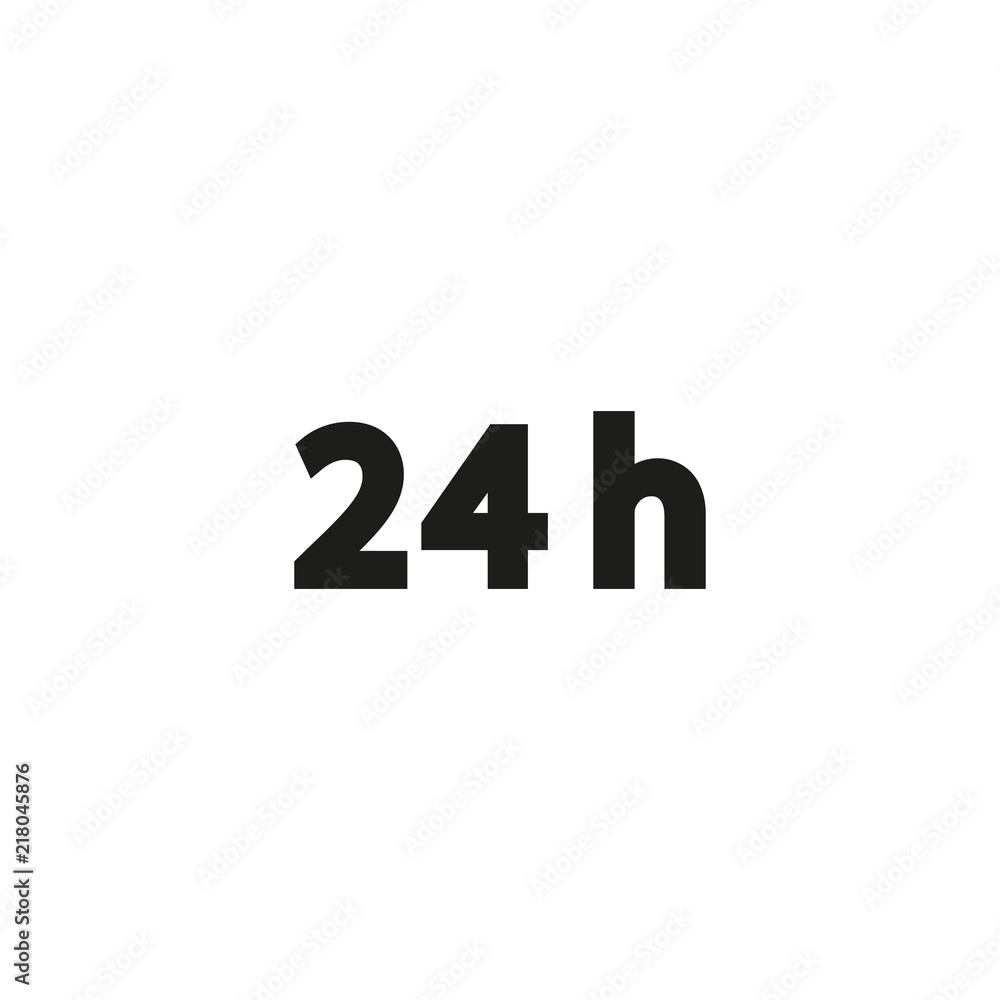 24 hour on white background 24 hour on white background