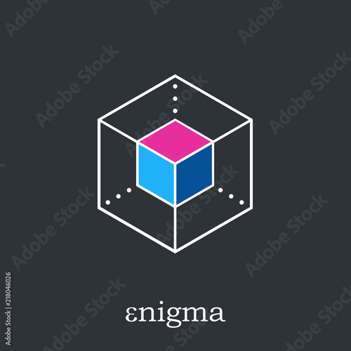 Enigma Cryptocurrency Coin Sign Isolated