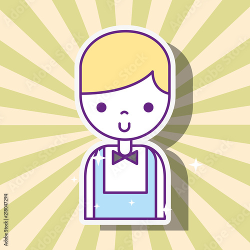 casino croupier male cartoon character retro style vector illustration